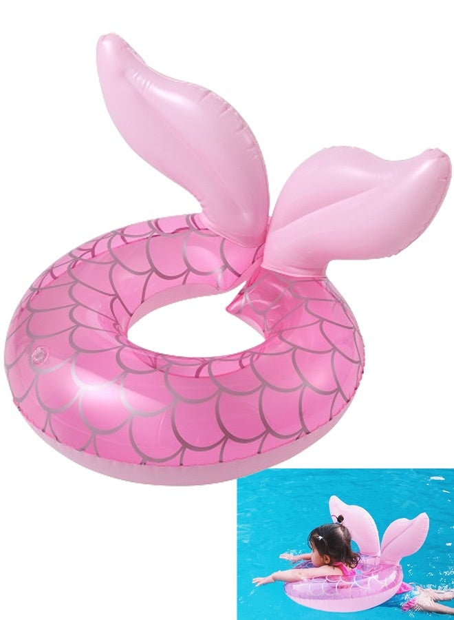 TAPIT 48cm Mermaid Pool Float Mermaid Tail Shaped Pool Swimming Float Tube Ring Floatie Summer Water Fun Beach Party Swimming Pool Toys for 3+ Year Water Activities - Image 1